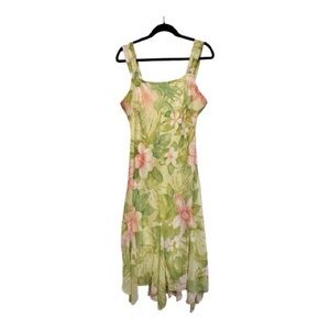 Y2K Era Sheri Martin Fairy Floral Dress - Green & Pink Size 14